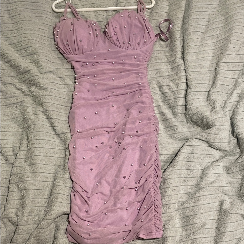 Windsor Lilac Beaded Midi Dress